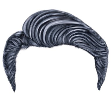 Kısa gri saç. Erkek tıraşı..