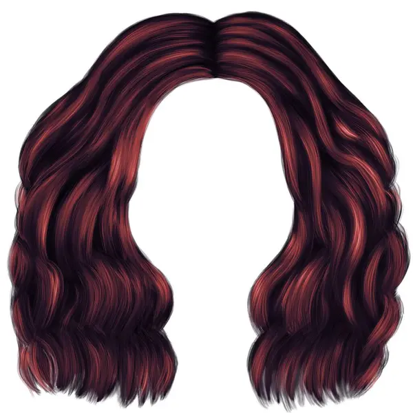 Cabelo Curto Vermelho Escuro Penteado Feminino — Fotografia de Stock