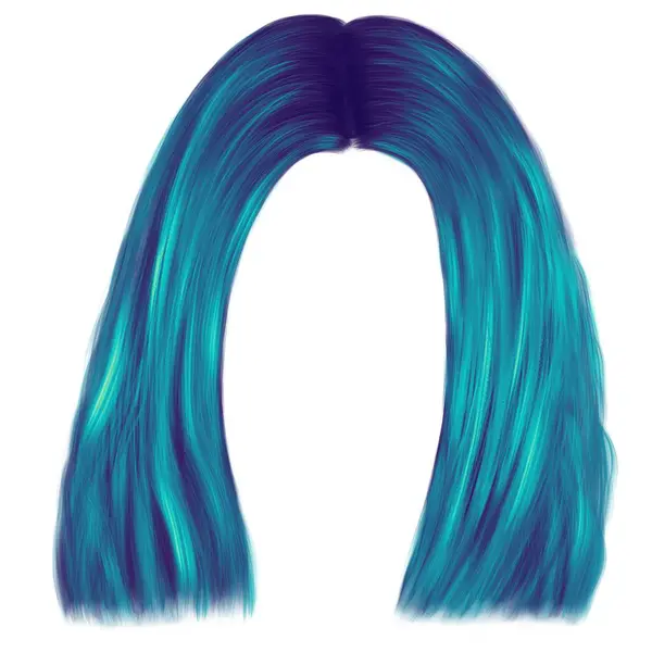 Short Neon Blue Hair Women Hairstyle — Stock Photo, Image