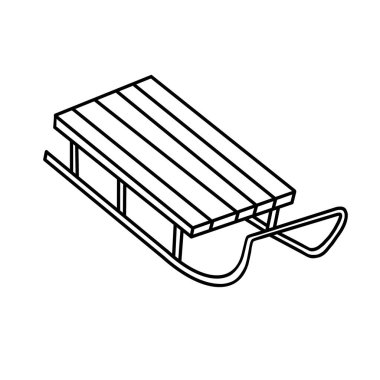 Noel kızakları karalama vektörü çizimi