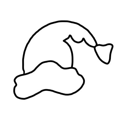 Noel Baba şapkası süslemesi izole edilmiş ikon vektör çizimi tasarımı