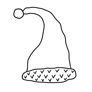 Noel Baba şapkası süslemesi izole edilmiş ikon vektör çizimi tasarımı