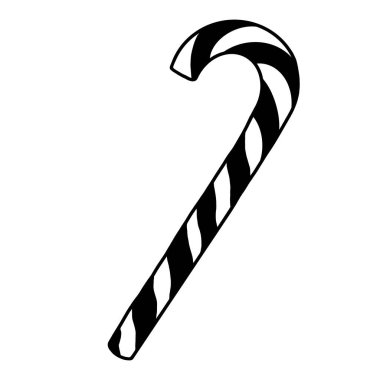 Şeker kamışı Noel süslemesi izole edilmiş ikon vektör illüstrasyon tasarımı