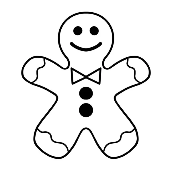 Karácsonyi Mézeskalács Süti Doodle Dekoráció — Stock Vector