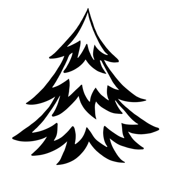 Weihnachtsbaum Kritzeldekoration Tanne — Stockvektor