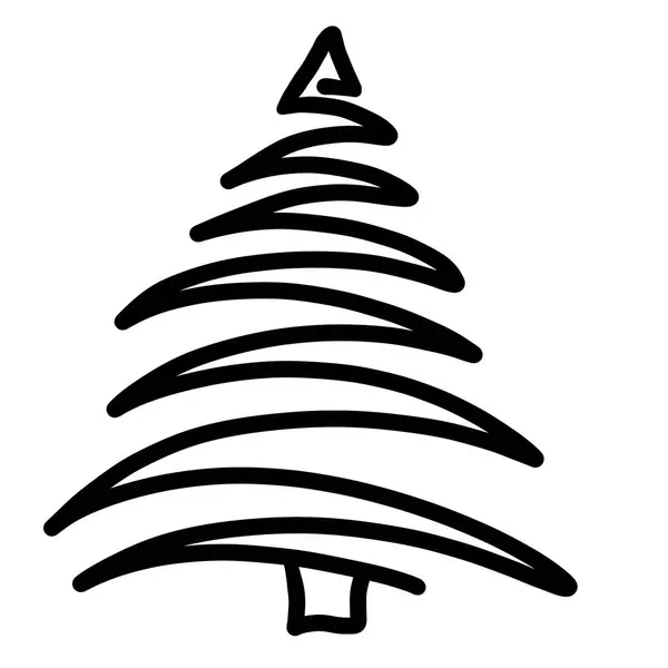 Arbre Noël Doodle Décoration Sapin — Image vectorielle