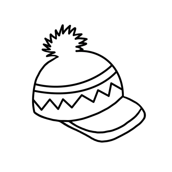 Καπέλο Διακόσμηση Χριστούγεννα Απομονωμένο Εικονίδιο Διάνυσμα Εικονογράφηση Σχεδιασμό — Διανυσματικό Αρχείο