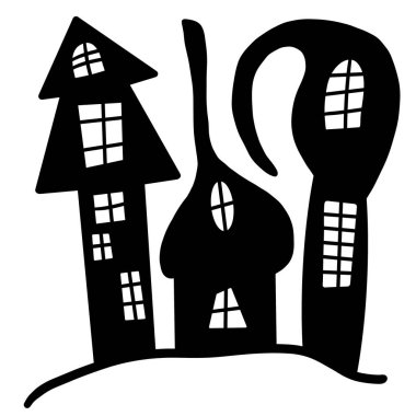 Ürkütücü Ev Cadılar Bayramı. Cadı Korkunç Ev