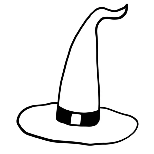 Halloween Dibujos Animados Sombrero Bruja — Vector de stock