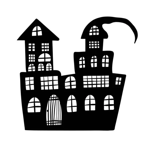 Casa Espeluznante Halloween Bruja Casa Miedo — Vector de stock