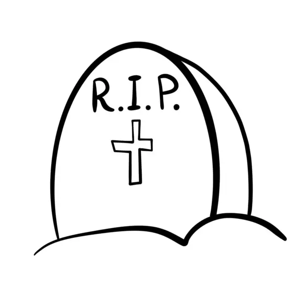 Halloween Scary Tombstone Grave — Stock Vector