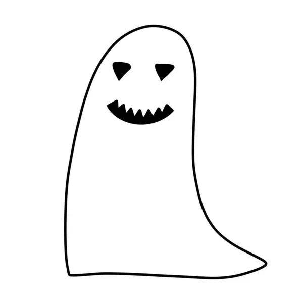 Halloween Fantasma Doodle Assustador —  Vetores de Stock