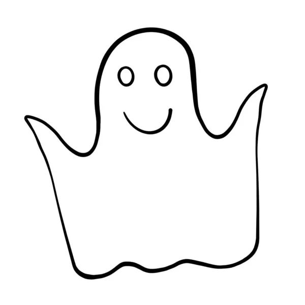 Halloween Fantasma Doodle Assustador —  Vetores de Stock