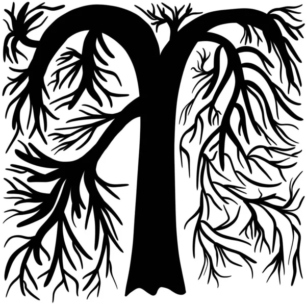 Απόκριες Τρομακτικό Δέντρο Κινουμένων Σχεδίων — Διανυσματικό Αρχείο