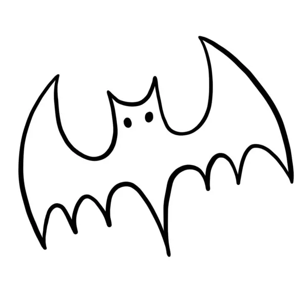 Doodle Morcego Desenhos Animados Halloween — Vetor de Stock