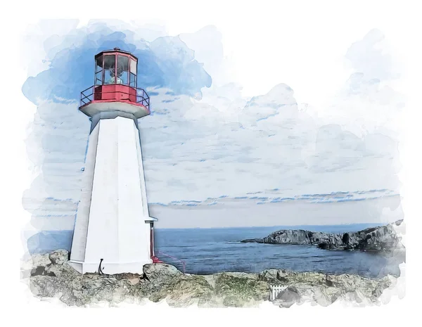 Der Cape Bauld Neufundland Leuchtturm Ist Ein Historisches Maritimes Wahrzeichen — Stockfoto