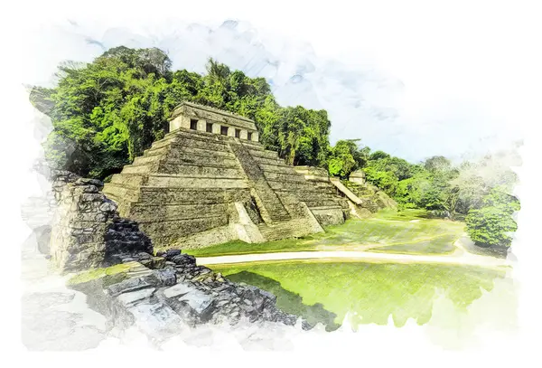 Palenque Located Lush Jungles Chiapas Mexico Ancient Mayan City Stands — Stock Photo, Image