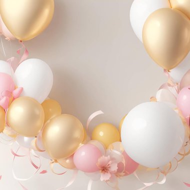 pembe ve beyaz balonlar arka plan
