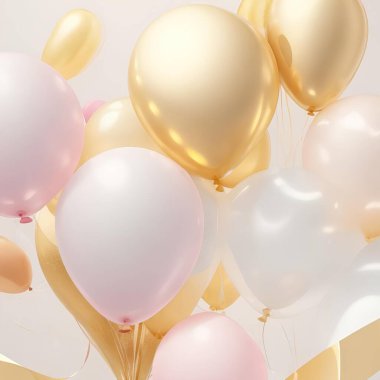 pembe ve beyaz balonlar arka plan