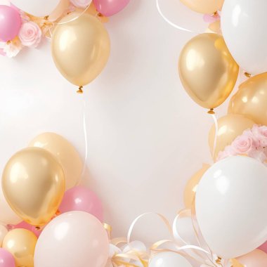 pembe ve beyaz balonlar arka plan