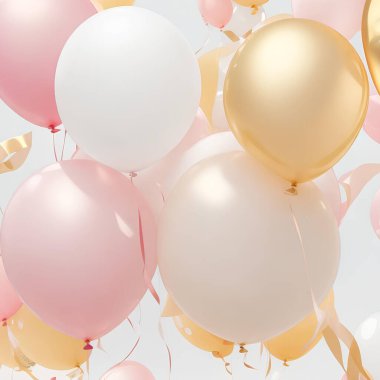 pembe ve beyaz balonlar arka plan