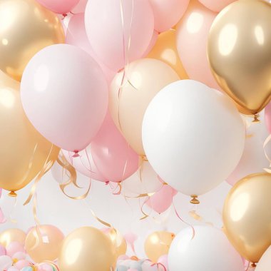 pembe ve beyaz balonlar arka plan