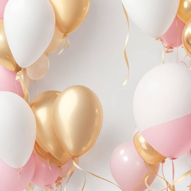 pembe ve beyaz balonlar arka plan