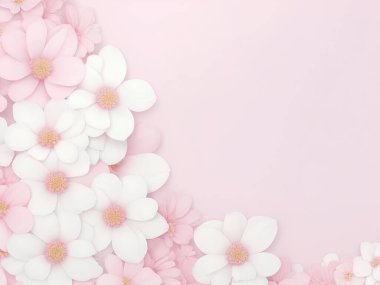 beyaz çiçekli pembe bir arka plan