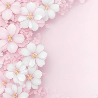 beyaz çiçekli pembe bir arka plan