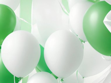 yeşil ve beyaz balonlar