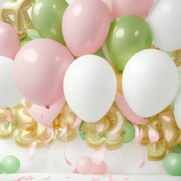 Pink Birthday Party Balloons — Stock Photo, Image