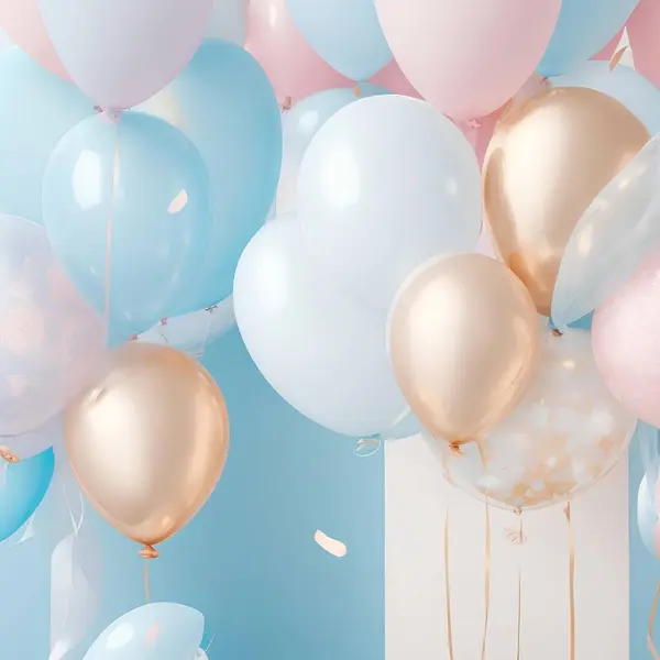 Rosa Födelsedagsballonger — Stockfoto