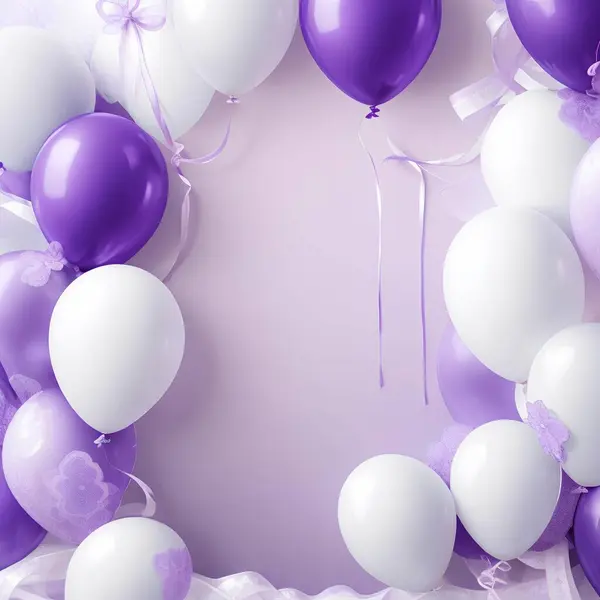 White Purple Balloons — Stock Photo, Image