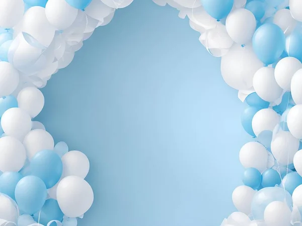 White Balloons Blue Background — Stock Photo, Image