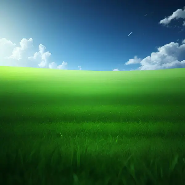Grönt Fält Och Blå Himmel Med Moln — Stockfoto