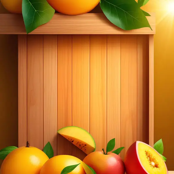 Pomarańczowy Owoc Drewnianym Tle — Zdjęcie stockowe