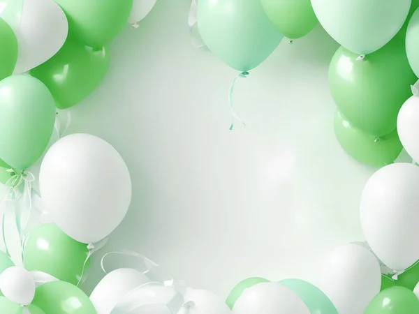Yeşil Beyaz Balonlar — Stok fotoğraf