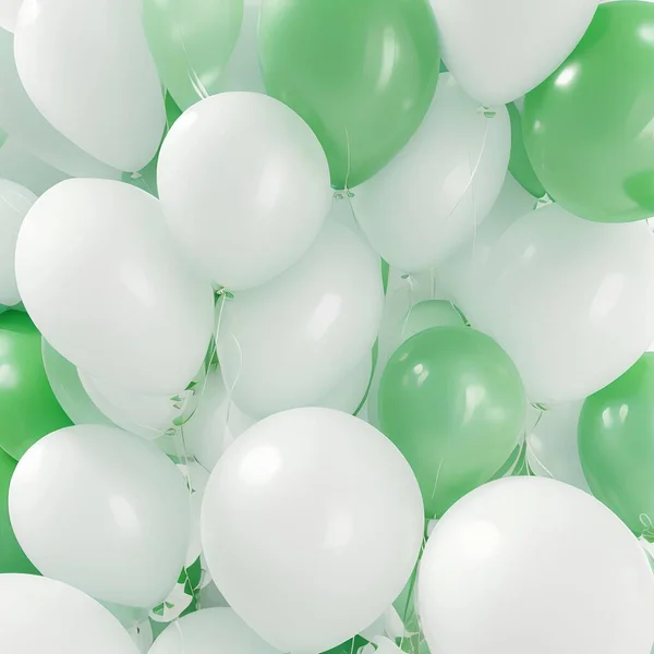 Πράσινα Και Άσπρα Μπαλόνια — Φωτογραφία Αρχείου