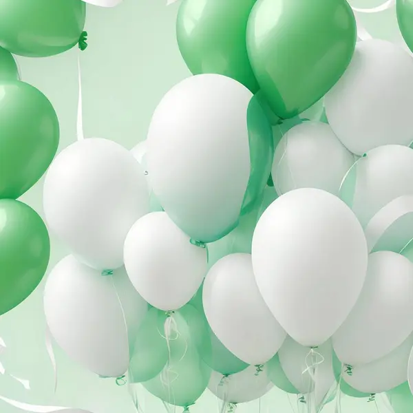 Green White Balloons — Stock Photo, Image