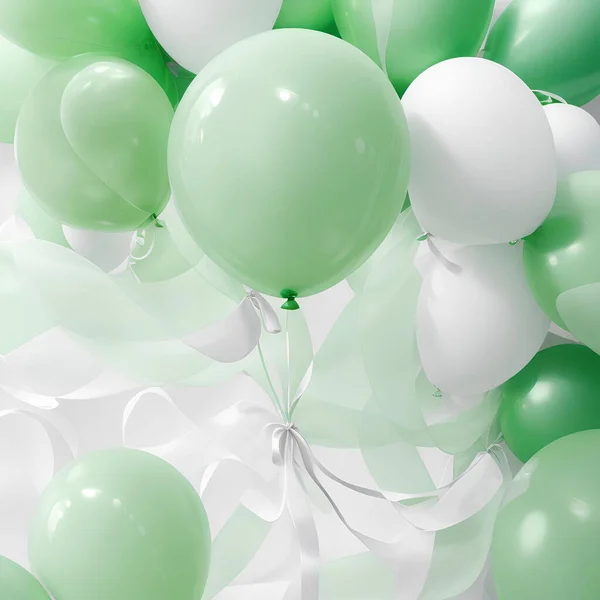 Green White Balloons — Stock Photo, Image