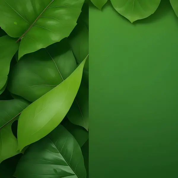 緑の葉のフレームの背景 — ストック写真
