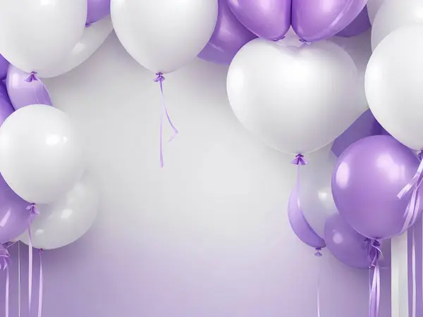 Purple Party Balloons Wedding Background — Stock Photo, Image