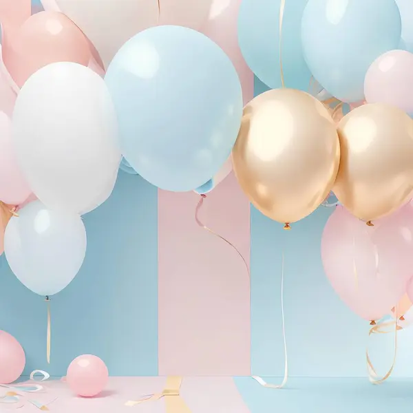 Rosa Luftballons Zum Geburtstag lizenzfreie Stockbilder