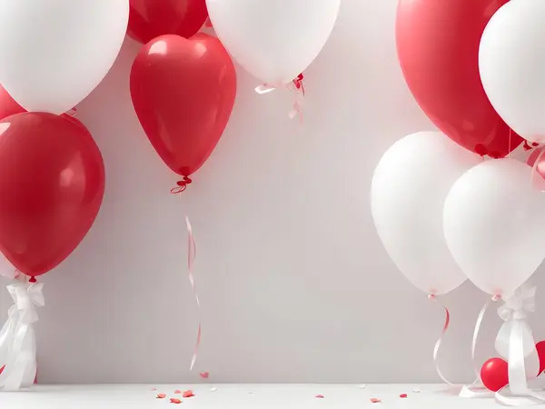 Red Balloons White Background — Stock Photo, Image