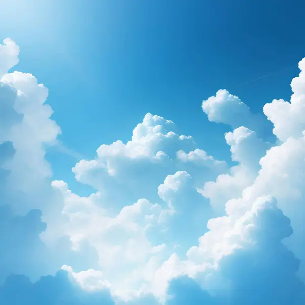 Синее Небо Облаками Стоковое Изображение