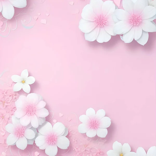 Розовый Цветок Вишни Фон Стоковое Изображение