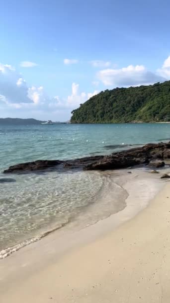 Moře Vánek Bílá Písečná Pláž Thajsku — Stock video