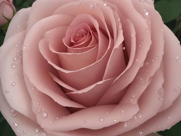 Ροζ Τριαντάφυλλο Σταγόνες Νερού — Φωτογραφία Αρχείου