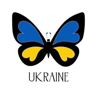 Kelebek şeklinde Ukrayna bayrağı.