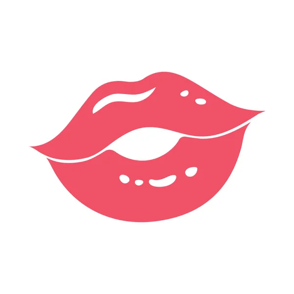 具有简约风格的高光的女性唇 — 图库矢量图片
